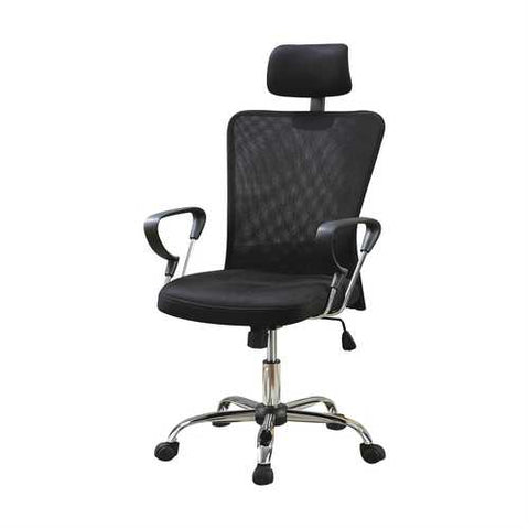 Image of High Back Executive Mesh Office Computer Chair with Headrest in Black