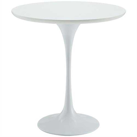 Image of Mid Century Modern Classic 20-inch Round Side Dining Table in White