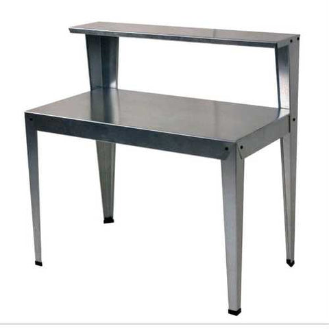 Image of Outdoor Galvanized Metal Garden Bench Work Table