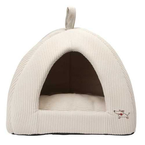 Image of Beige Medium Size Dog Bed Dome Tent - Machine Washable