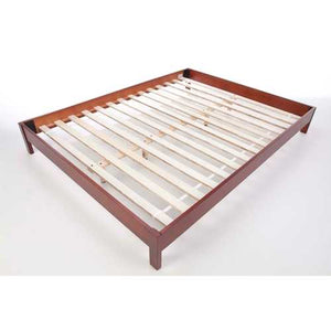 Queen size Japanese Style Platform Bed Frame in Mahogany Finish