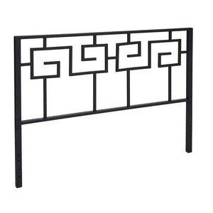 Full size Modern Meander Greek Key Style Headboard in Black Metal Finish