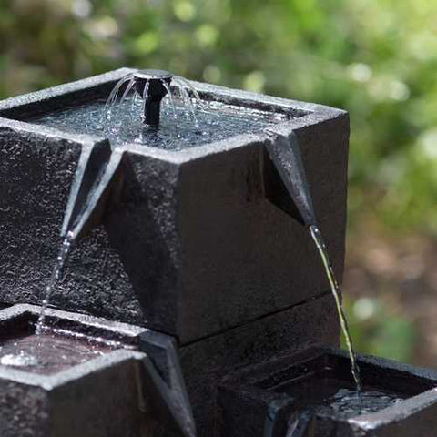 Image of Modern Outdoor Garden 4-Tiered Fountain with Solar Pump