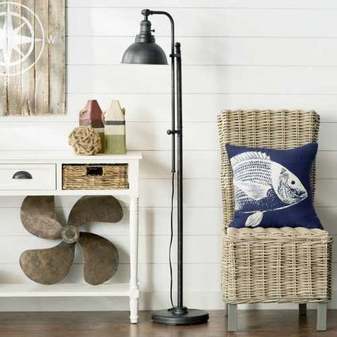 Image of 65-inch Tall Floor Lamp Task Light in Distressed Metal Finish