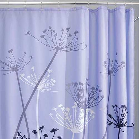 Image of Purple Thistle Flower Polyester Fabric Shower Curtain