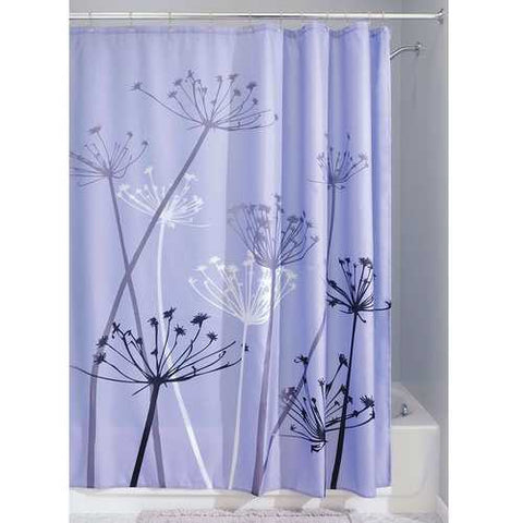 Image of Purple Thistle Flower Polyester Fabric Shower Curtain