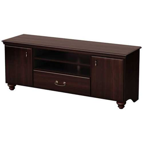 Image of Traditional Style TV Stand in Dark Mahogany Finish - Fits TVs up to 60-inch