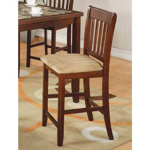 Image of Casual 5-Piece Dining Set with Microfiber Padded Counter Height Stools