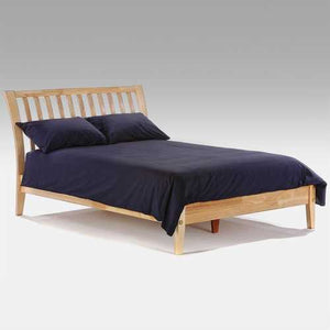 Twin XL Wood Platform Bed Frame with Headboard in Natural Finish