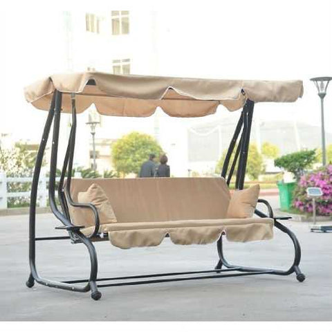 Image of Outdoor Canopy Swing Patio Porch Shade Deck Bed in Sand