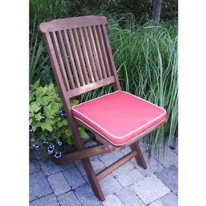 3-Piece Outdoor Patio Furniture Bistro Set with Red Seat Cushions