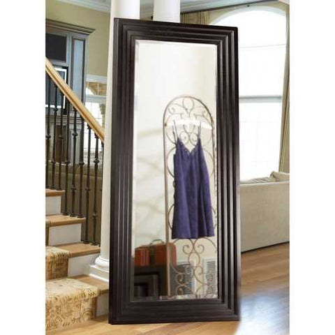 Image of Oversized Full Length Floor Mirror with Espresso Wood Frame