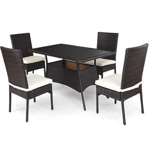 Image of Modern Outdoor 5-Piece PE Rattan Patio Dining Set