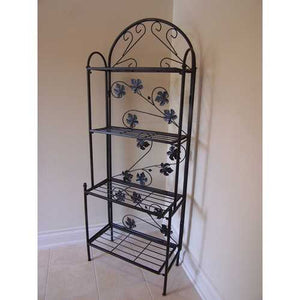 Cast Iron Bakers Rack with Grape Vine Design in Antique Bronze