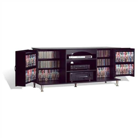 Image of 60-inch Plasma TV Stand with Media Storage in Black Finish