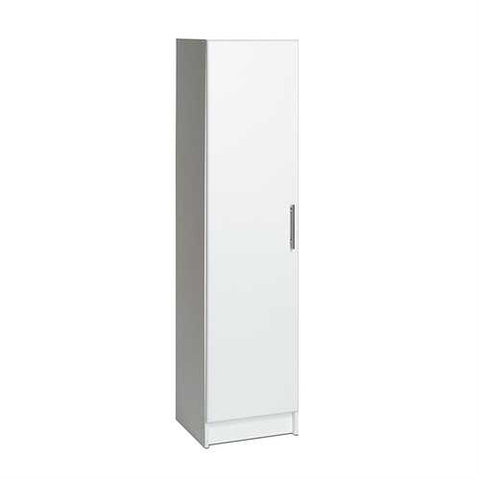 Image of White Tall Storage Cabinet for Brooms and Mops