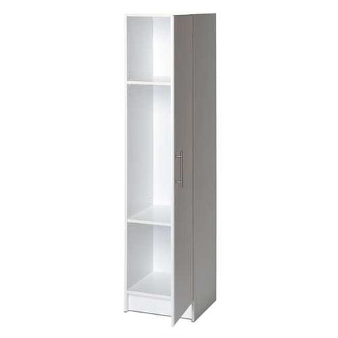 Image of White Tall Storage Cabinet for Brooms and Mops