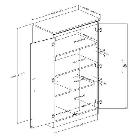 Image of Black Storage Cabinet with 2-Doors Great for Bedroom Wardrobe Armoire and Office