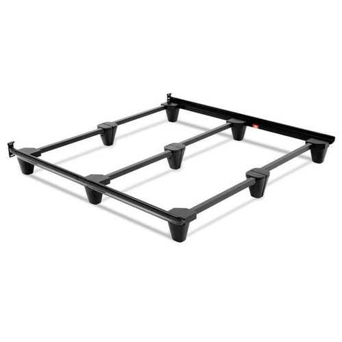 Image of Heavy Duty Metal Bed Frame in Charcoal Finish Adjusts to Size Full Queen King and California King