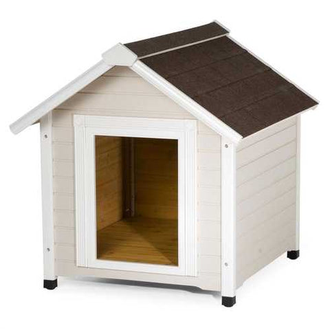 Image of Solid Wood Luxurious Dog House with Classic Asphalt Shingle Roof