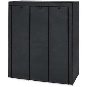 Black 59-inch Portable Wardrobe Storage Closet with 9 Shelves