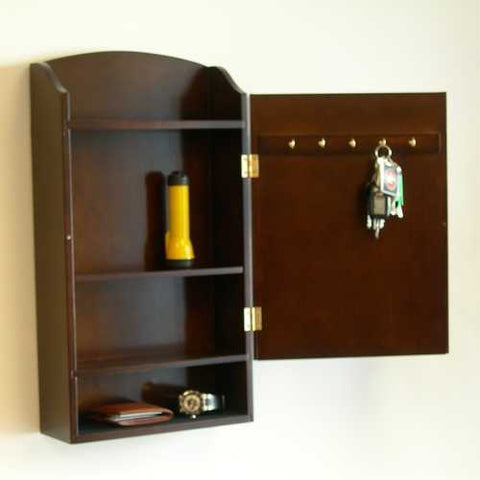 Image of Door / Wall Mount Organizer Letter Holder Mail Sorter in Dark Walnut