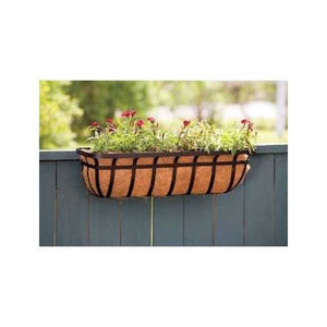 30-inch Window/Deck Planter with Coco Liner in Black