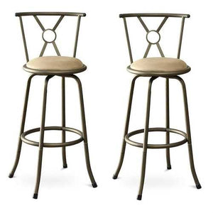 Set of 2- Adjustable Height Padded Seat Barstools