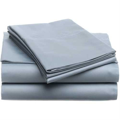 Image of Queen 400-Thread Count Egyptian Cotton Sheet Set in Smokey Blue