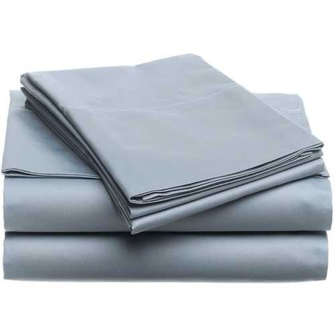 Image of Full size 400-TC Egyptian Cotton Sheet Set in Smokey Blue