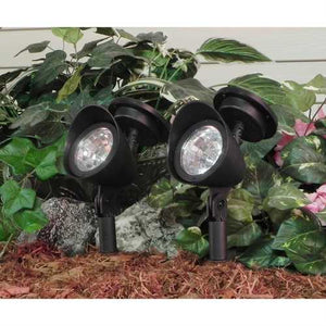 8 Pack - Solar Powered Outdoor LED Spot Light in Black