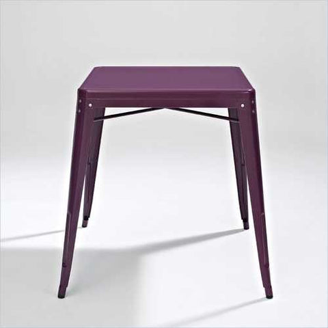 Image of Mid-century French Cafe Style Powder-coated Steel Dining Table in Purple