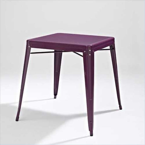 Image of Mid-century French Cafe Style Powder-coated Steel Dining Table in Purple