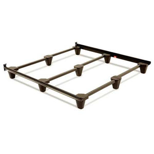 Heavy Duty Metal Bed Frame in Mahogany Finish Adjusts to Size Full Queen King and California King