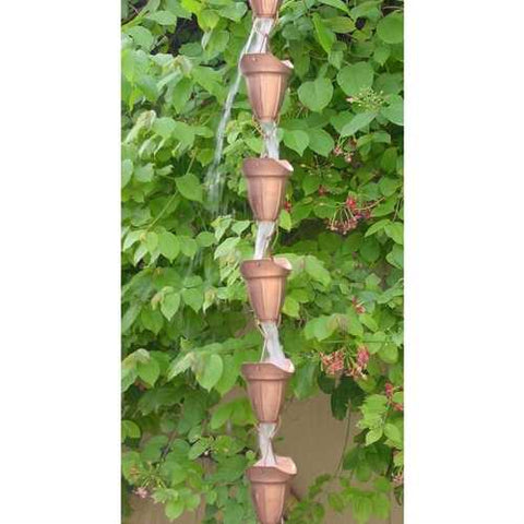 Image of Pure Copper 8.5 Ft Rain Chain with 17 Bell Cups