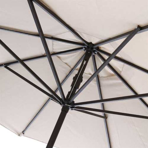 Image of Stylish 9-Ft Market Patio Umbrella with Crank and Tilt in Dark Navy and White Stripe