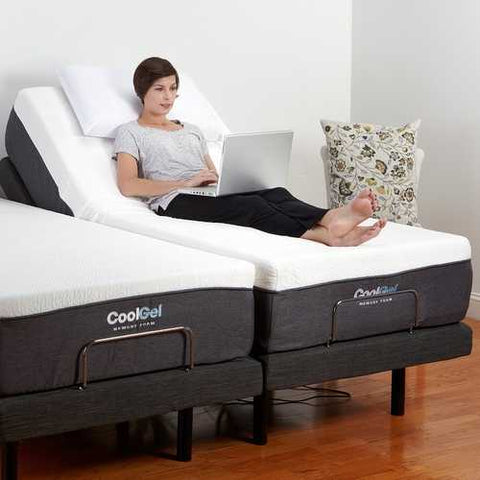 Image of Queen size Adjustable Bed Base with Massage and Wireless Remote