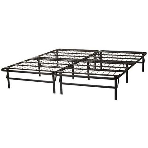 Image of Queen size High Rise Folding Metal Platform Bed Frame and Box Spring