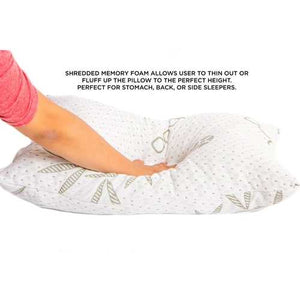 Queen size Hypoallergenic Shredded Memory Foam Pillow - Made in USA