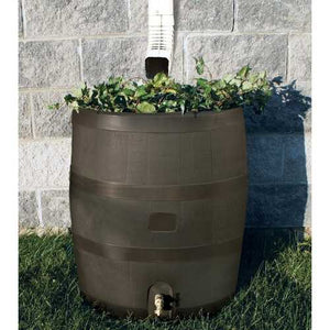 Round Rain Barrel with Built in Planter - 35 Gallon Capacity