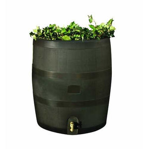 Round Rain Barrel with Built in Planter - 35 Gallon Capacity