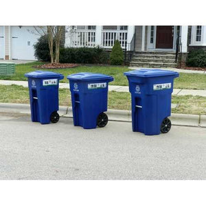 32 Gallon Blue Commercial Heavy-Duty Rollout Recycler Trash Can Container