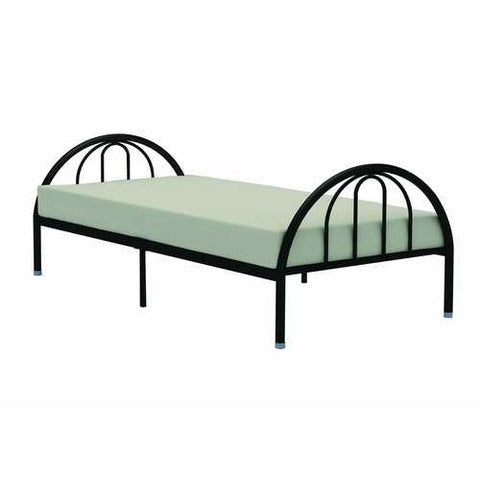 Image of Twin Black Metal Platform Bed Frame with Arch Headboard & Footboard