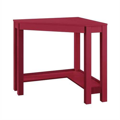 Image of Red Corner Writing Laptop Desk with Drawer - Great for Small Spaces