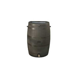 50-Gallon Brown Rain Water Collection Barrel with Brass Spigot