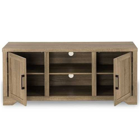 Image of Natural Wood TV Stand Entertainment Center for up to 60-inch TV