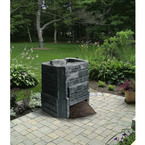 Image of Black Plastic Compost Bin Composter for Home Garden Composting - 94 Gallon