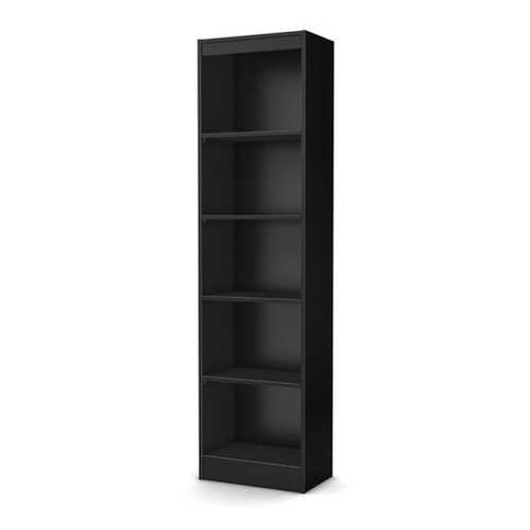 Image of 5-Shelf Narrow Bookcase Black Finish