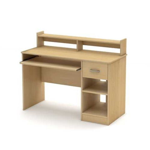 Image of Home Office Computer Desk in Natural Maple Wood Finish