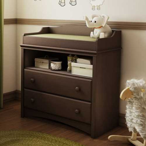 Image of Baby Furniture 2 Drawer Diaper Changing Table in Espresso